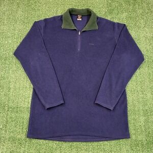 Vintage Patagonia Capilene Quarter Zip Fleece Pullover Navy Blue XL